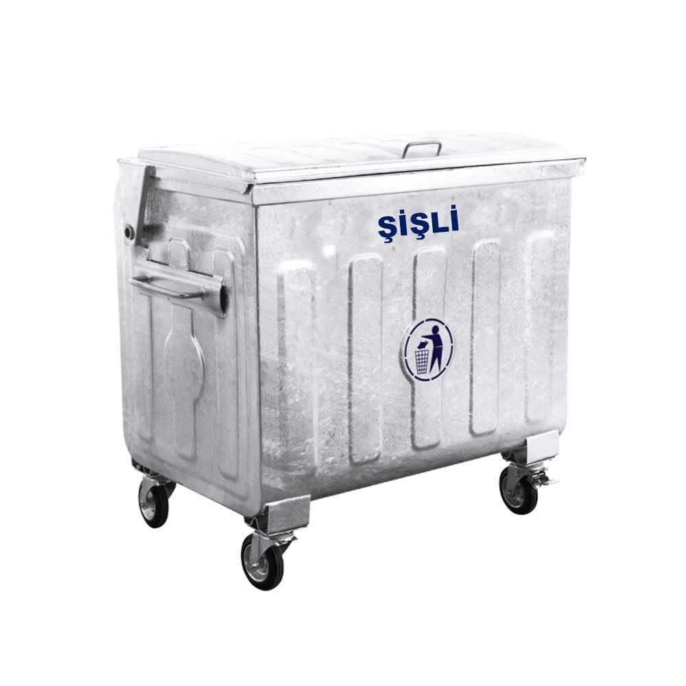 Şişli Sıcak Daldırma 770 Litre Metal Çöp Konteyneri